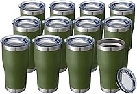 Vista 25 de HASLE OUTFITTERS Vaso de 20 onzas a granel, vasos de acero inoxidable con tapa, vaso aislado al vacío, vaso de doble pared, tazas de café, gris