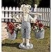 Design Toscano Flowers for Felicity Little Girl Garden Statue with Basket Planters, Medium, 25 Inches Tall, Cast Stone Resin, Two Tone Stone Finish