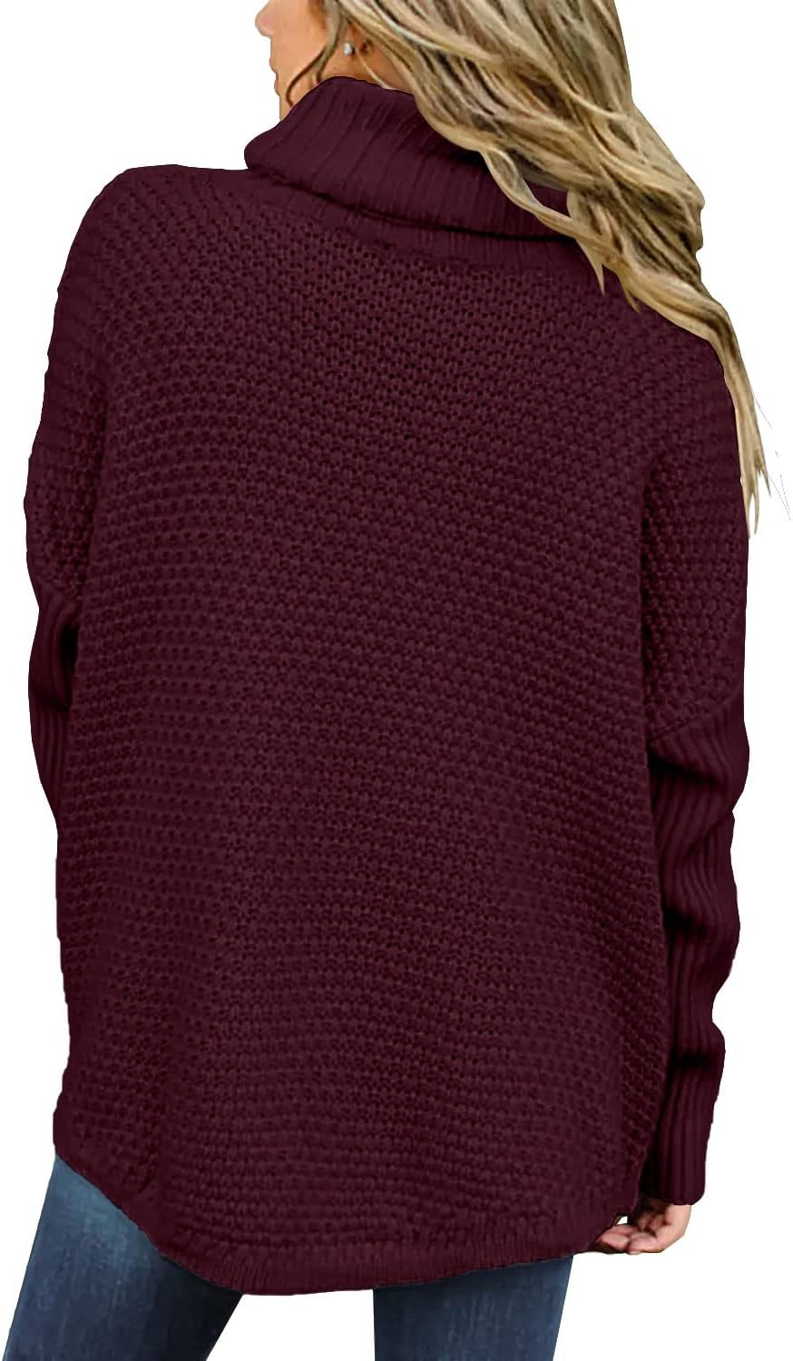 DOROSE Women's Oversized Turtleneck Long Sleeve Casual Pullover Knit Tunic Sweater - Image 4