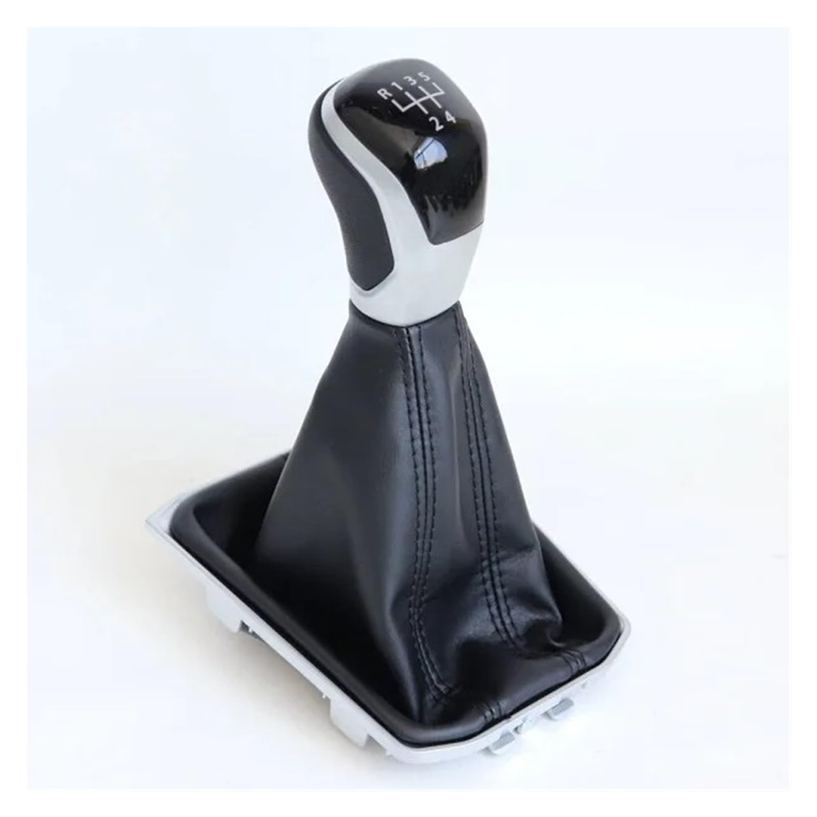 Vavgkdkpzb 5 Speed Shifter Lever Handle For Vw For Tiguan Manual 5 6 Speed Gear Shift Knob Lever Stick Leather Boot(5 Speed)
