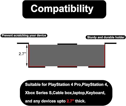 Miniatura 2 de PIAOLGYI Soporte para laptop debajo del escritorio con tornillo, dispositivos de soporte de hasta 2.7 pulgadas para PS4, Xbox Series S, Xbox One S,