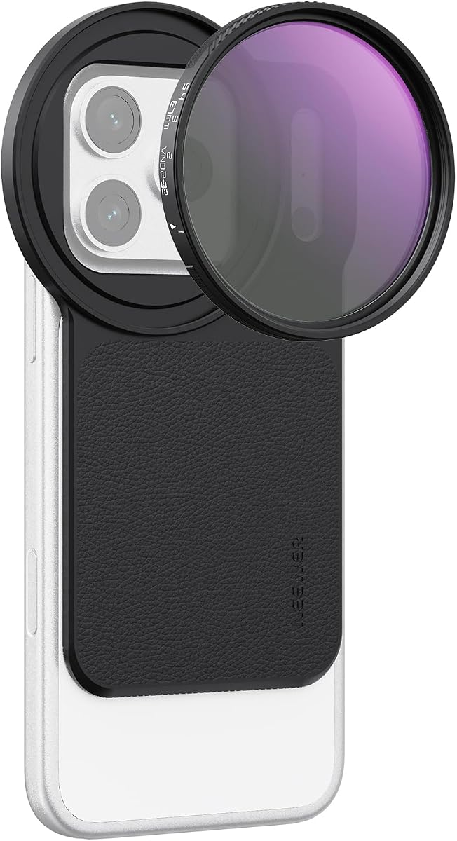 NEEWER 6.9" Magnetic Phone Lens Filter Mount Adapter Backplate Accessories with 67mm Variable Neutral Density Filter (ND 2-32) Compatible with MagSafe iPhone 12/13/14/15/16/17 Pro Max & 14/15/16 Plus