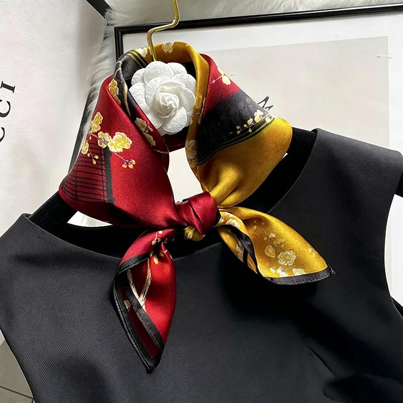 Image of ANDANTINO 100% Mulberry Silk Scarf -21 inch Square Neckerchief with Gift Packed