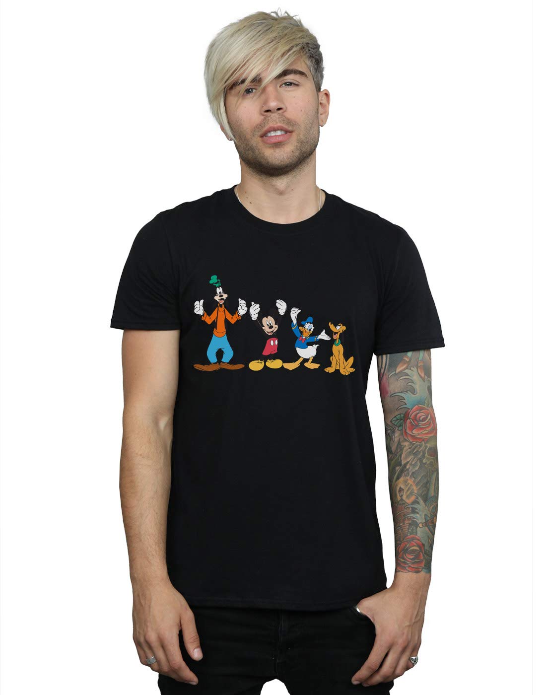 Disney Men's Mickey Mouse Friends T-Shirt Black XX-Large