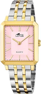 Lotus Damen Uhr Analog Edelstahl 316L Multi - Quarzwerk - Mineralglas hochresistent - 5 ATM wasserdicht 18981/2 - Square Series