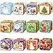 12 Pieces Christmas Cookie Tins Xmas Square Candy Tinplate Tins Large Capacity Retro with Lids Cookie Containers for Storing Candies Biscuits Treat Tea Small Gift and More (Cute)