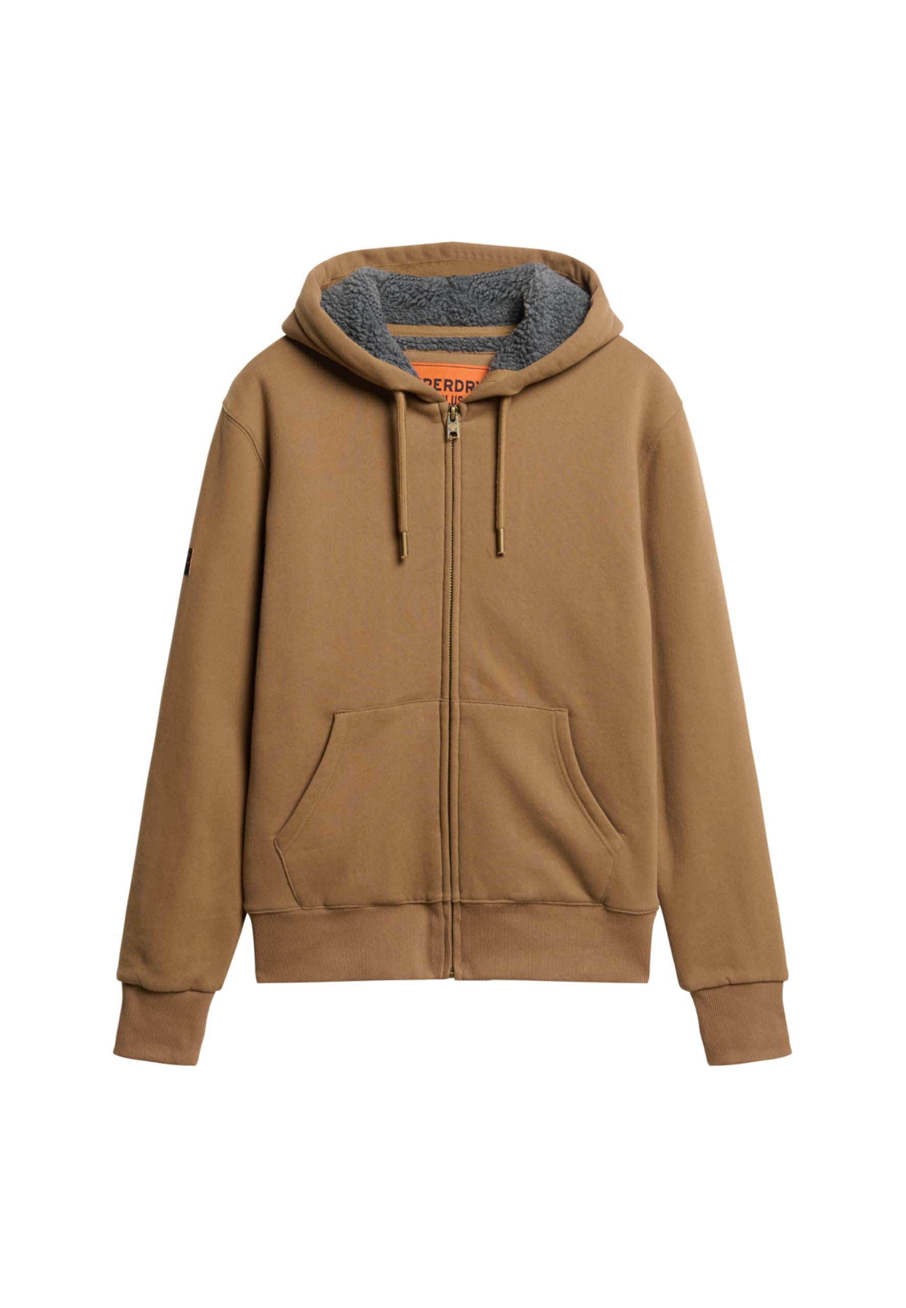 Superdry Caramel Brown Borg Lined Full Zip Sweatshirt Xl