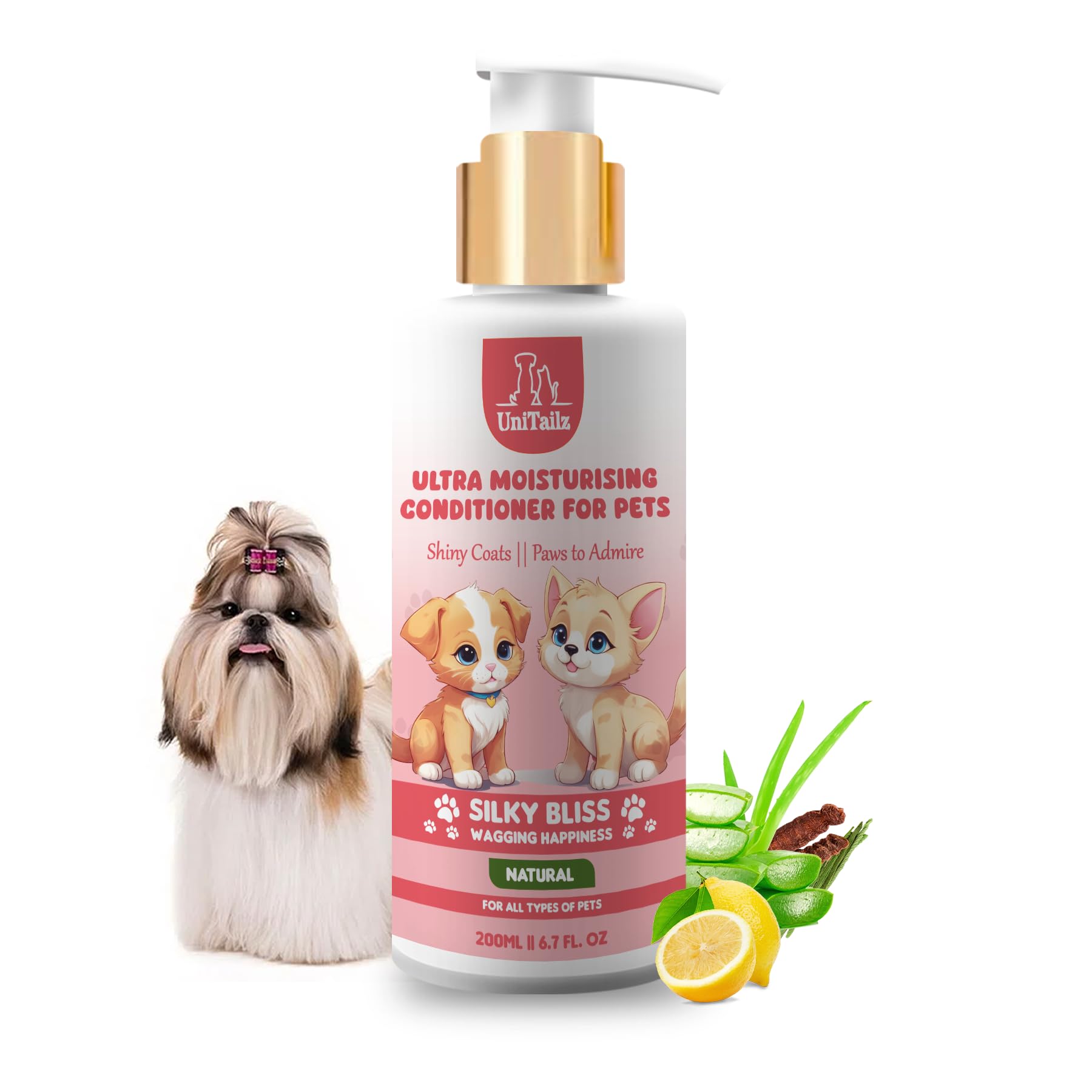 Unitailz Ultra Moisturising Conditioner For Shih Tzu Dog, Puppy |Dog Conditioner For Conditioned, Shiny, Silky, Soft & Nourishes Hair |Help In Hair Fall Control | Healthy Hair For All Dog Breed –200ml (B0D5YKN8JG) Amazon Price History, Amazon Price Tracker