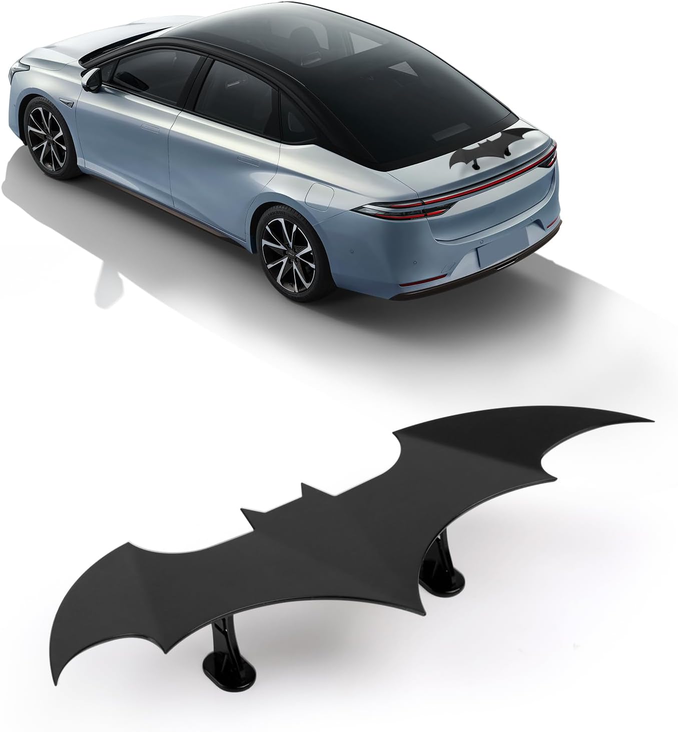 COGEEK Mini Car Spoiler Wing Bat-Shaped Spoiler Wing Auto Tiny Car Tail Wing ABS Rear Spoiler Fit for All Car
