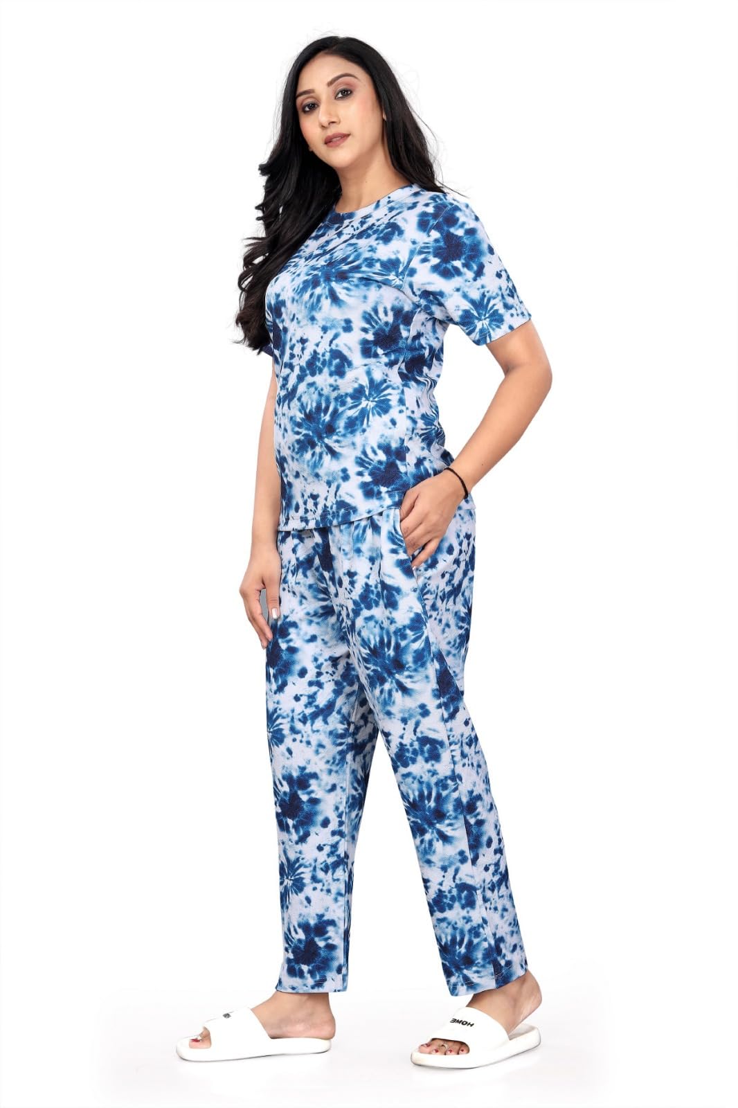 Women’s Cotton Night Suit Set – Soft Printed Pajama & T-Shirt Sleepwear, Breathable Loungewear for Comfortable Home Wear-picture-33