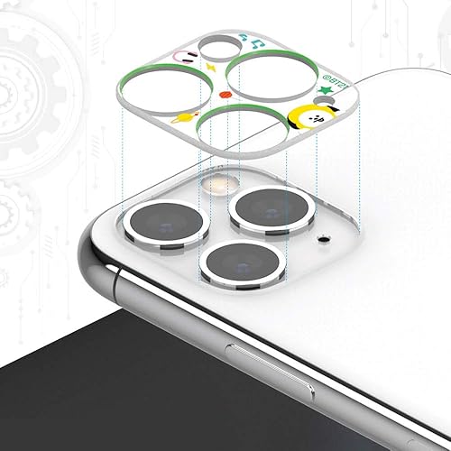 Miniatura 6 de BT21 Protector de lente de cámara compatible con iPhone 11 Pro Max11 Pro 6.5 pulgadas, protector de cámara trasera de vidrio templado HD, compatible