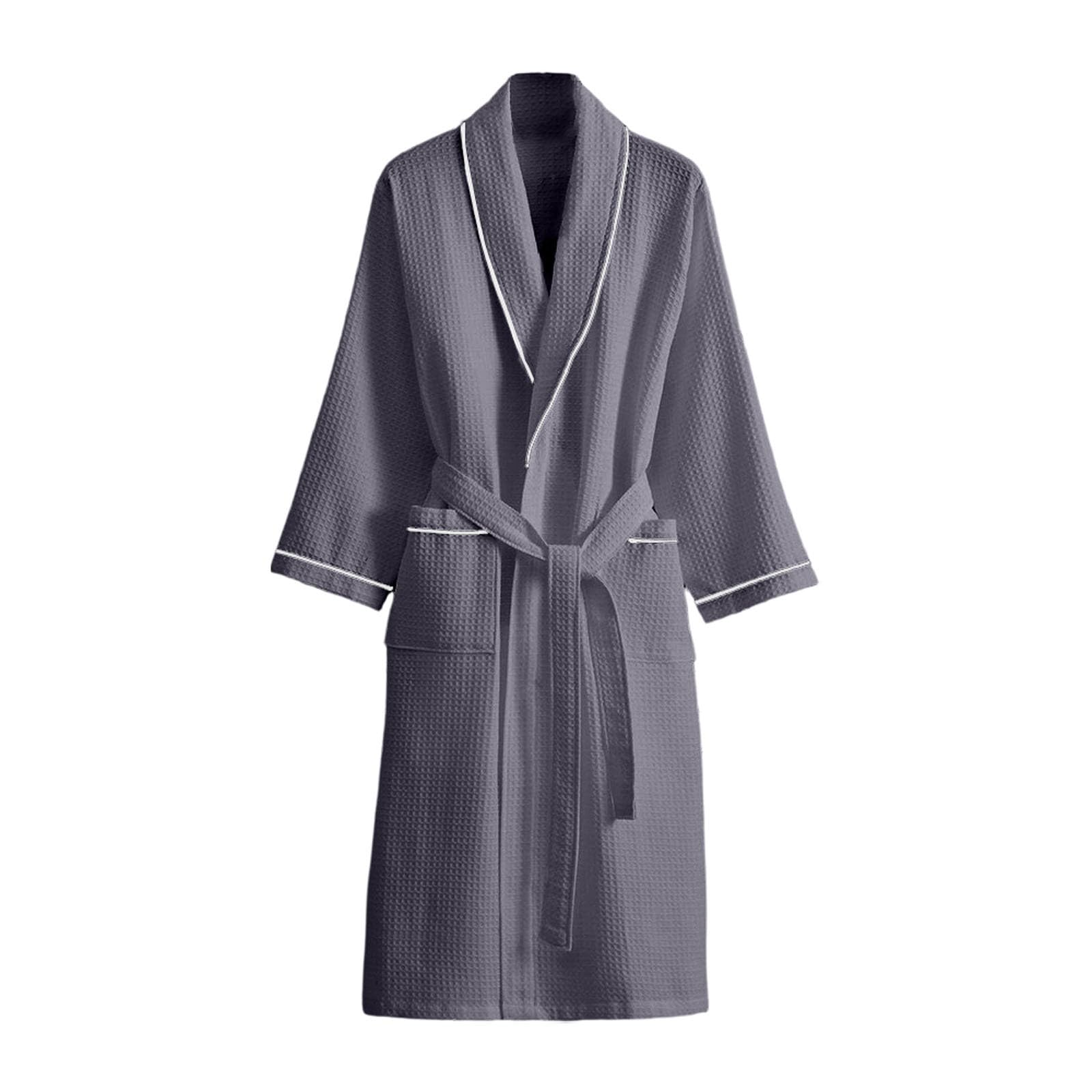 Bademantel Damen Leicht Frottee Kuschelig GroßE GrößEn Flauschig Sauna Damen Bademantel langärmlig mit Bindegürtel Taschen leichter Loungewear Morgenmantel praktischer für