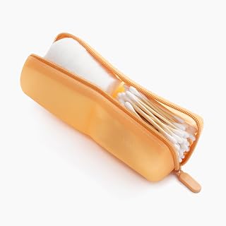 Cotton Round Swab Travel Case, 2-in-1 Beauty Organizer (Peach Glow)