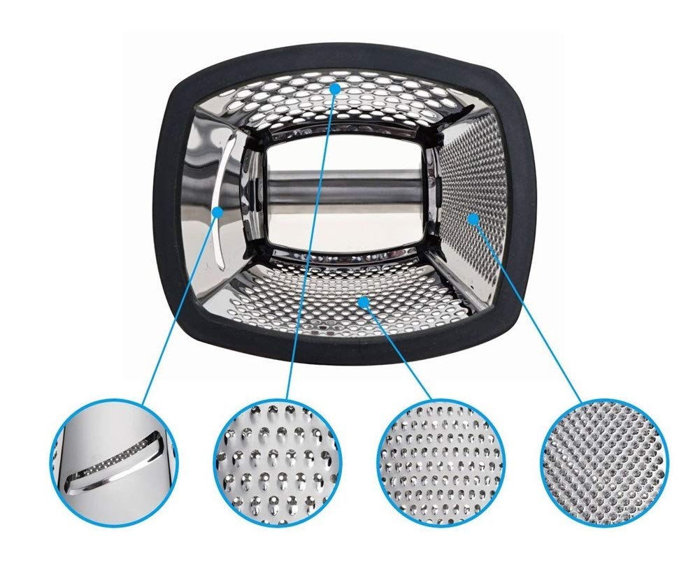 Grattugia professionale a 4 lati, in acciaio inox, 24,4 cm, per grattugiare zenzero e verdure