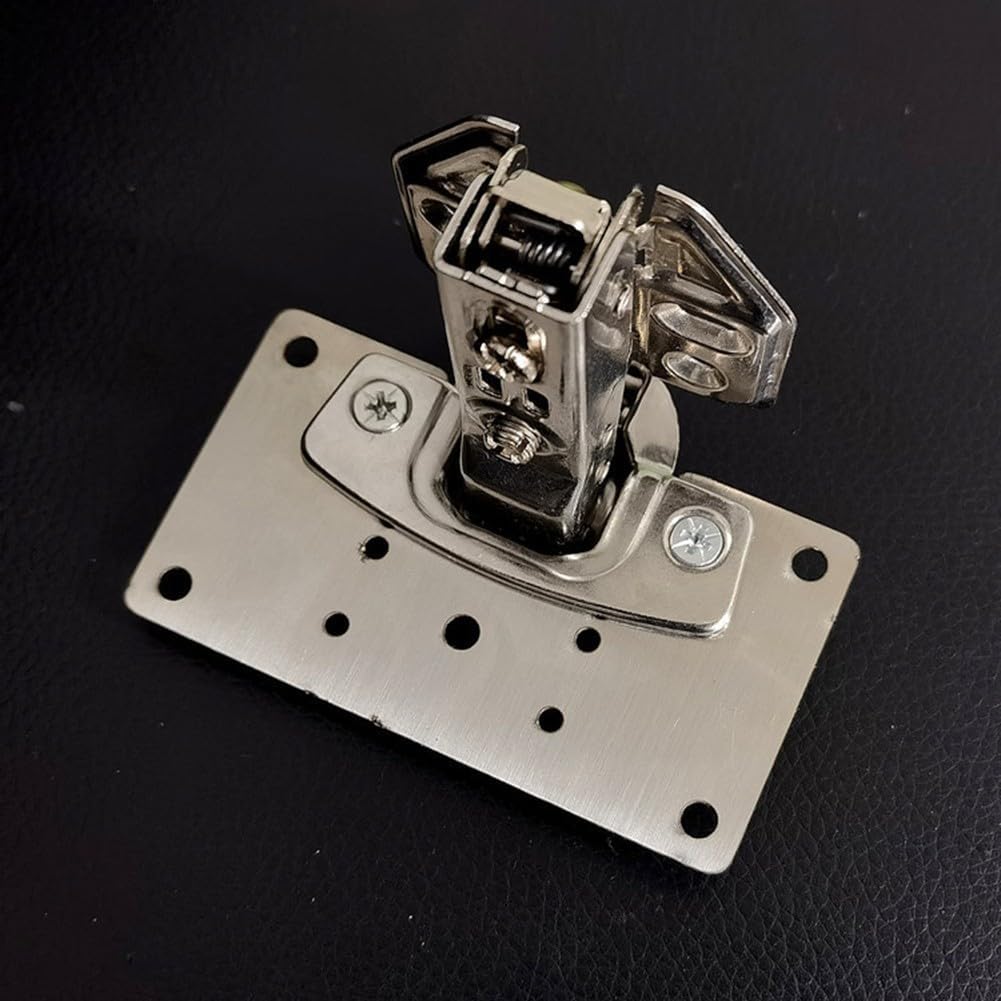 Stainless Steel Cabinet Hinge Repair Plate – Upgraded Hole Adapter for Door Hinge Reinforcement, Heavy-Duty Mounting Fixing Kit for Wood Cabinets(4pcs)