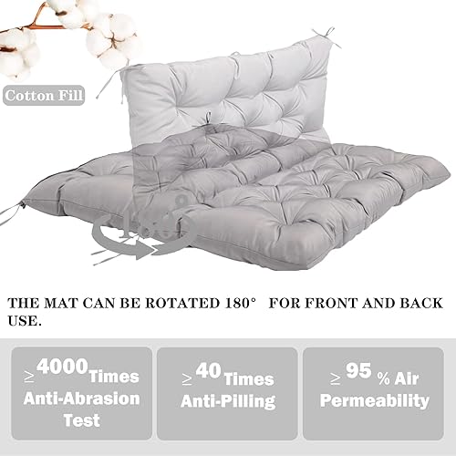 Miniatura 5 de Cojines de repuesto para columpios con respaldo, cojines impermeables para banco de 2 a 3 plazas, cojines gruesos de 4 pulgadas para exteriores,