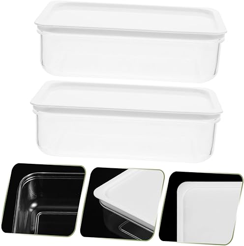 Miniatura 3 de Recipientes de alimentos para refrigerador resistentes al desgaste con tapas, cajas rectangulares transparentes para almacenamiento de carne y