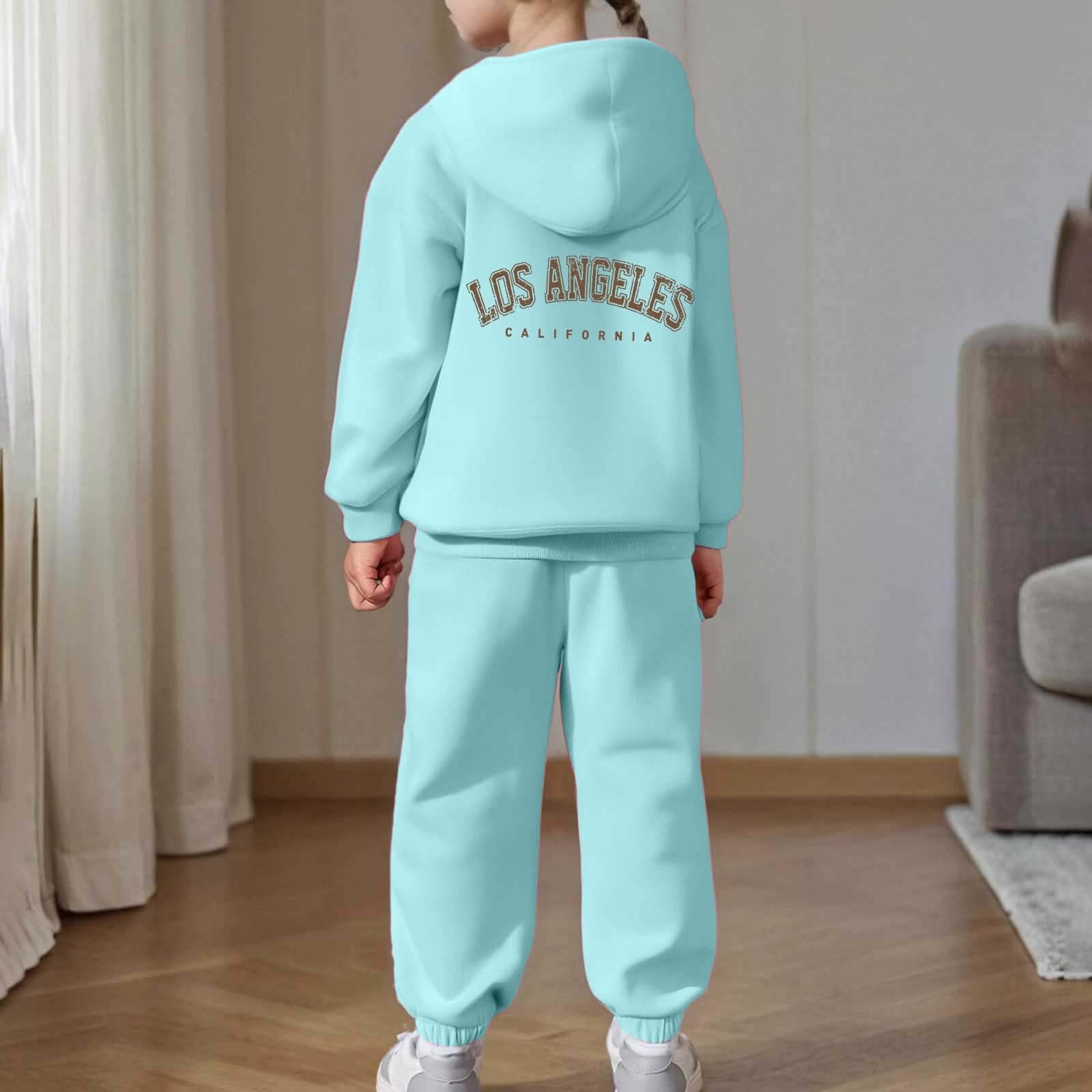 Ensemble Hiver Enfant Fille Sweat a Capuche Et Pantalon Vetement Ado Fille Chic Et élégant Mignon Confortable a la Mode Casual Loisirs Sport Vacances Costume 2-13 Ans
