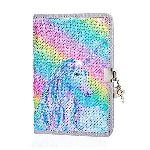 ICOSY Diary for Girls Unicorn Journal with Lock Writing Journal Unicorns Gifts for Girls Kids Locking Diary Unicorn Notebook