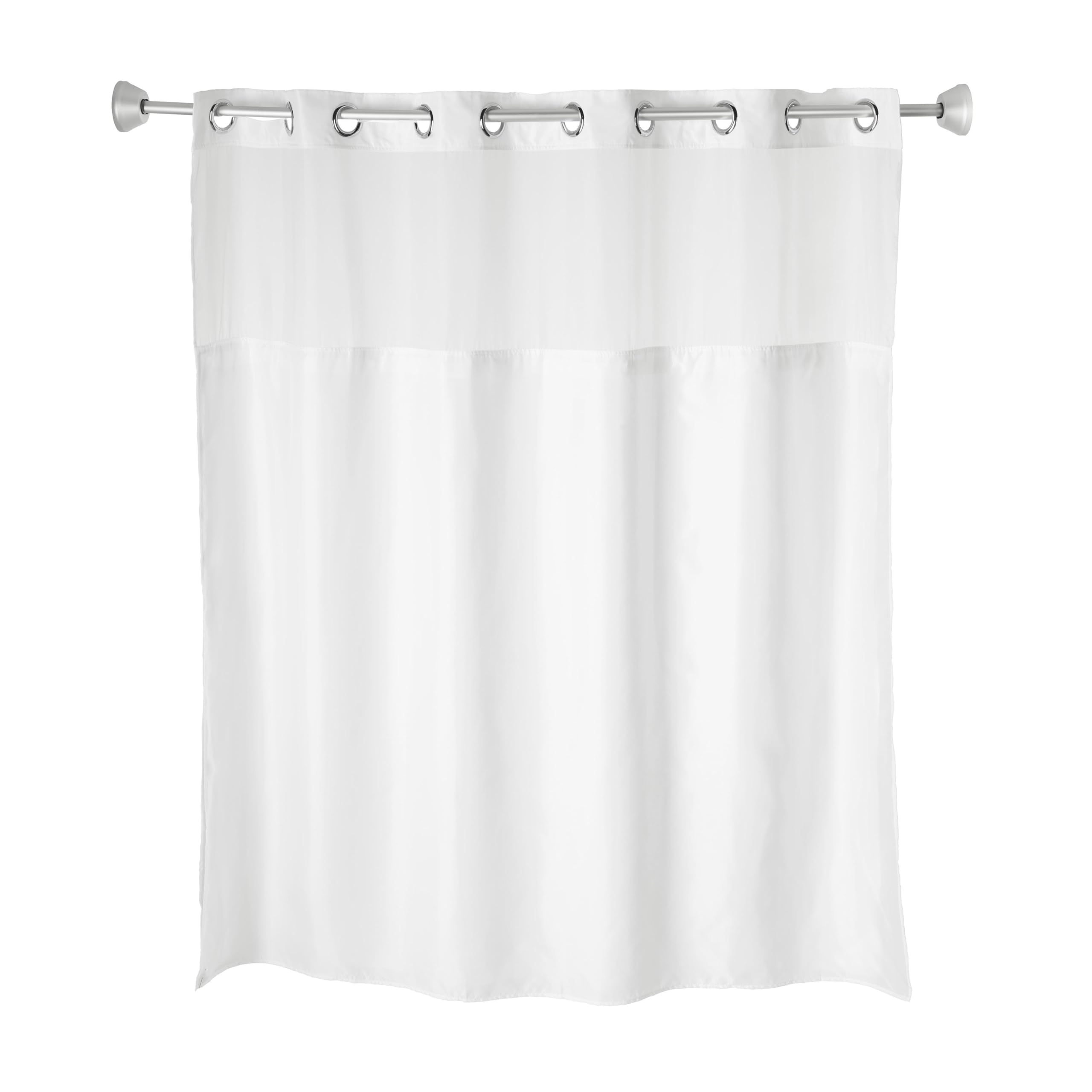 Rideau de douche imperméable Whitmor 180x188 cm avec fenêtre voilée transparente