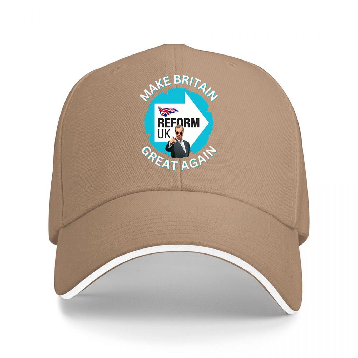 Inwedbw Reform UK Make Britain Great Again Design Natural Unisex Adjustable Baseball Cap