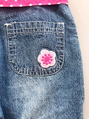 Peacolate 3M-3Jahre Säugling Baby Mädchen Denim Overall Bestickter Latzhose Jeanshose mit Pink Gürtel(3-6m, Rose)