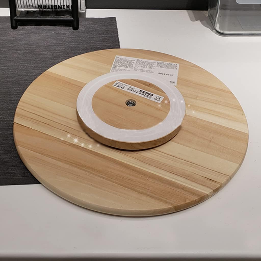 Diameter 39cm Wood Lazy Susan Turntable Spin Organizer for Kitchen Pantry Cabinet Fruit Solid Wood Rotating Storage Rack Carrying Capacity 12 Kg