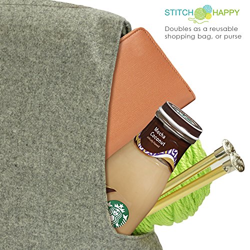 Stitch Happy Arm Yarn Organizer Tote Bag – Wrist Style, No-Snag, Ergonomic Knitting & Crochet Project Travel Storage #TOP5