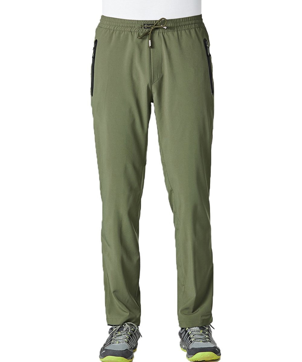 Gopune Men's Casual Pants Lightweight Hiking Running Sweatpants Quick Dry Outdoor Athletic Zipper Pockets