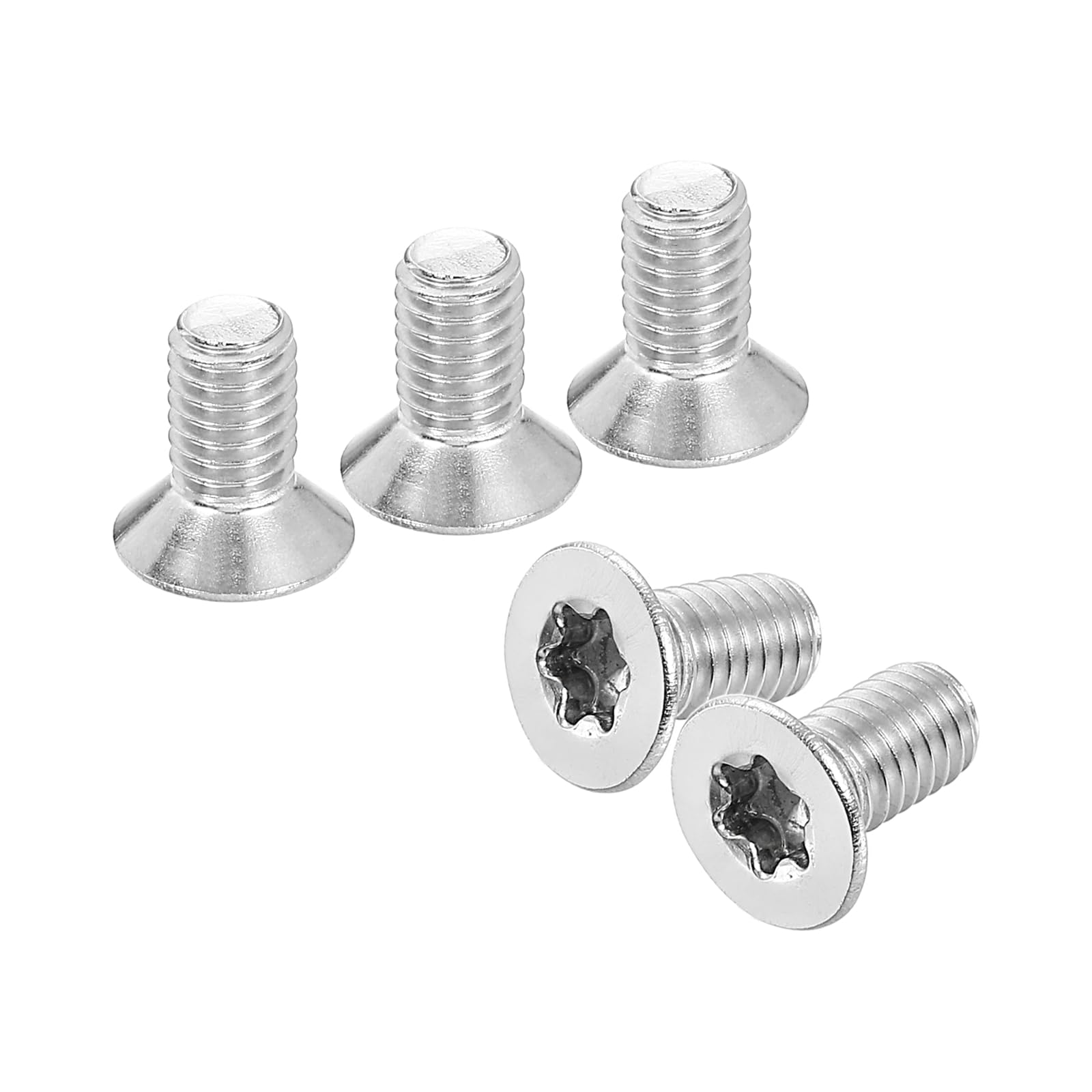 sourcing map M6-1 x 12mm Flat Head Torx Anti Theft Machine Screws, 25 Pcs 304 Stainless Steel, Torx Drive, Countersunk Head, Full Thread, Silver