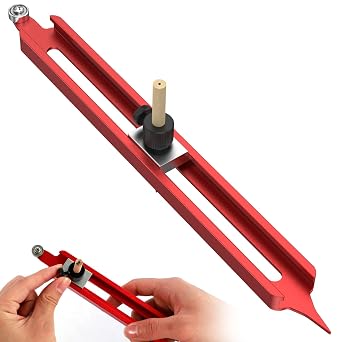 Profile Scribing Ruler, Precise Contour Scribe Tool with Adjustable Pencil Holder, Aluminum Alloy Woodworking Edge Corner Measuring Profile Duplicator Contour Gauge for Tiles Woodworking