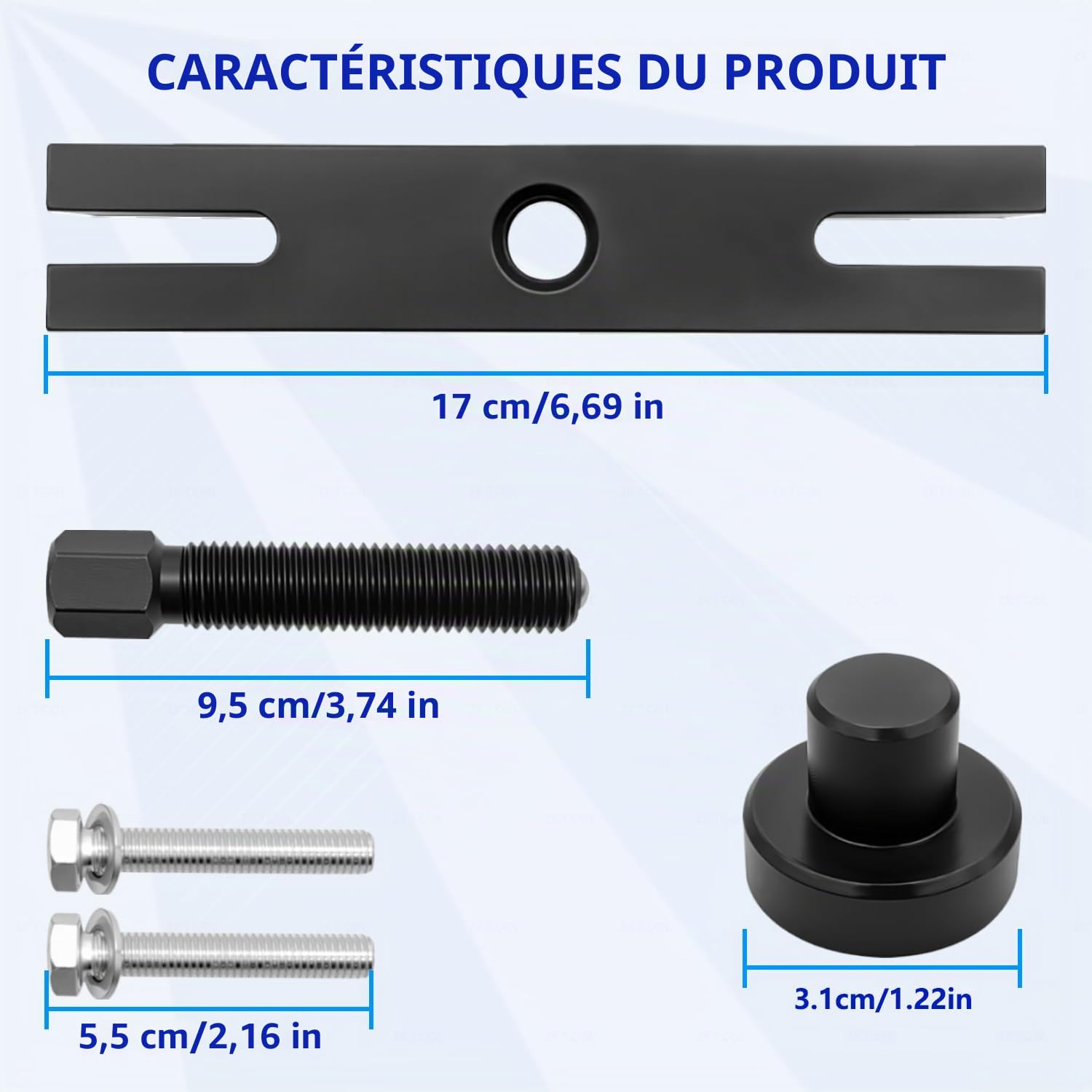 ZKTOOL Extracteur de poulie de vilebrequin, extracteur de poulie d'amortisseur de vibrations, outil pour installer et démonter la poulie, compatible avec Ford 2.0 EcoBlue TDCi, OEM 204-158-01, 205-295