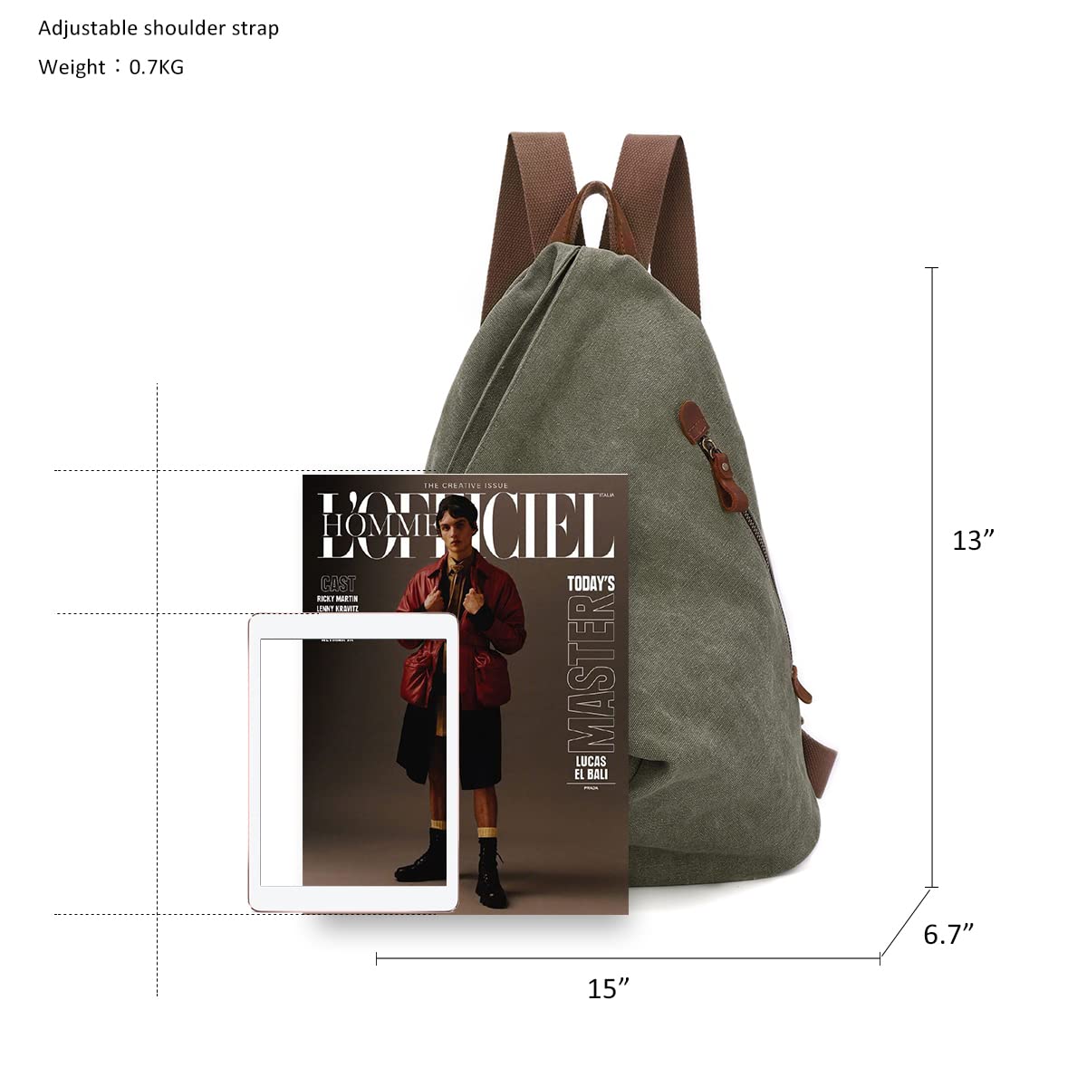 Zaino vintage in tela - Zaino da viaggio grande casual Zaino da viaggio all'aperto Zaini da trekking Borsa a tracolla per uomo Donna