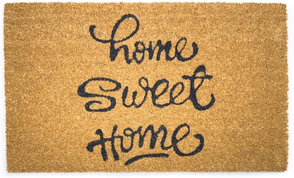 Great American Coco Coir Doormat with Heavy Duty Backing - Large 18" x 30" Non-Slip Minimalist Front Door Welcome Mat - Outside Entrance, Front Porch, Indoor Entry, Brown (Hello)