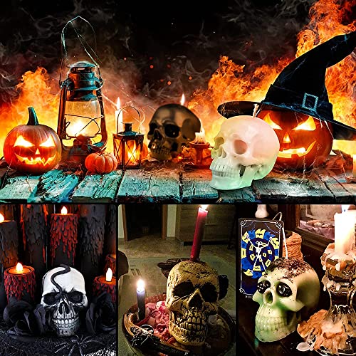 Ourashero 2Pcs 3D Skull Candle Mold Set Large Skull Silicone Mold For Aromatherapy Candle Soap Making Diy Epoxy Mould Resin Casting Art Crafts Lotion Bar Clay Halloween Party Supplies Home Décor #TOP4