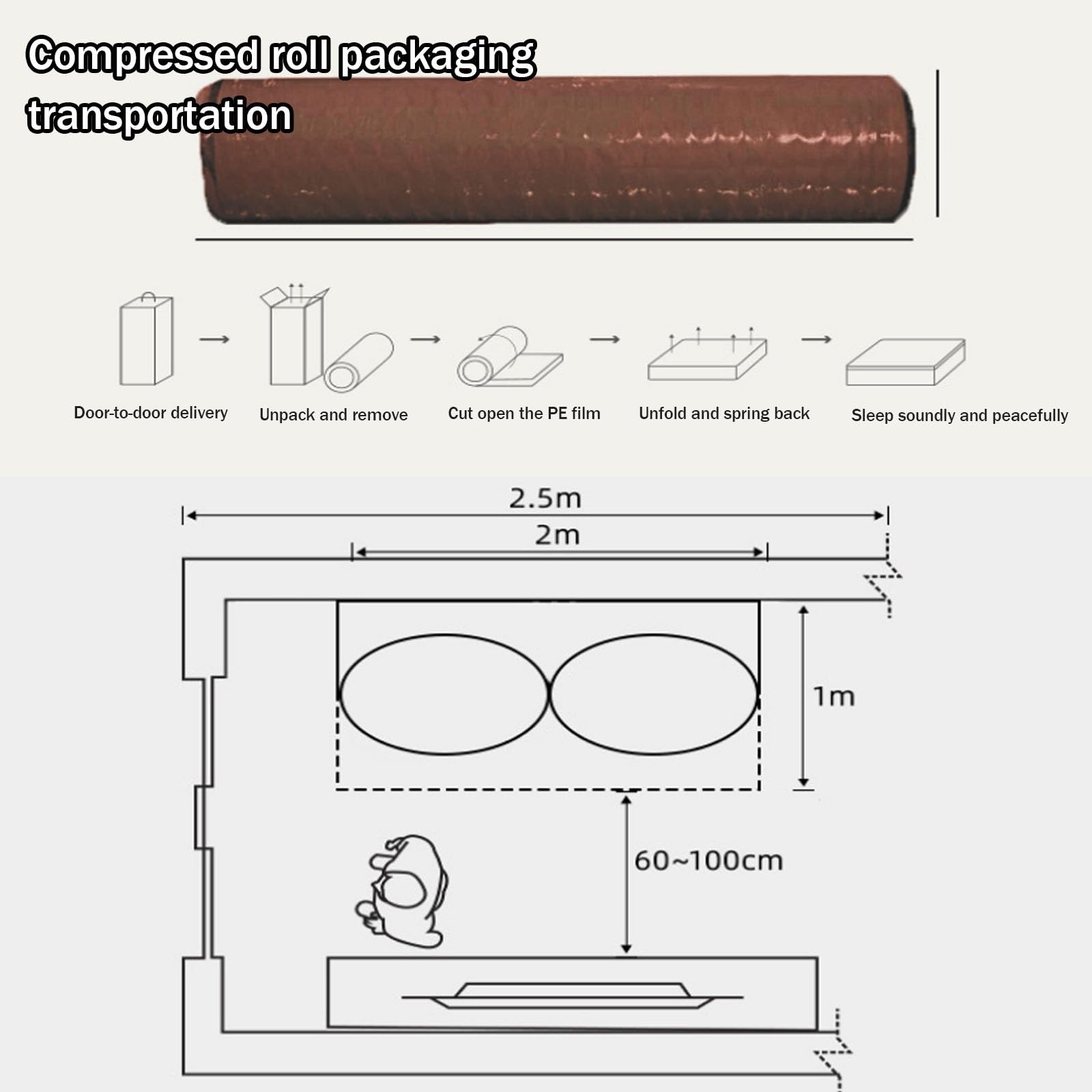 Divano Letto Pieghevole Divano Letto Convertibile Con Imbottitura In Schiuma Ad Alta Densità(Grey,150 * 100cm)
