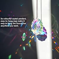 Vista 9 de 76mm Prisma de Pavo Real de Cristal Colorido Atrapasueños de Arco Iris Colgante Fabricante, Prismas de Cristal Colgantes para Ventanas, para Feng