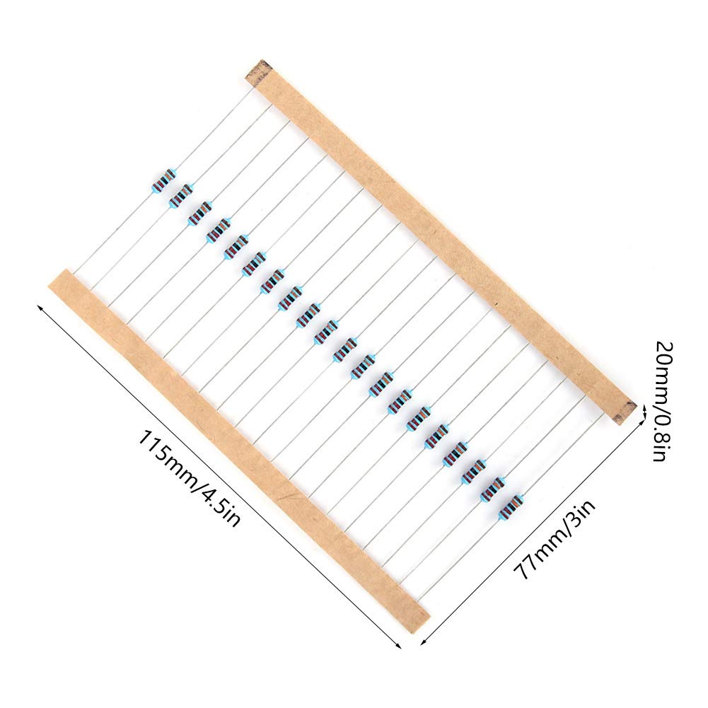Kit de résistance Film métallique 1/4W 1% 600 Pcs/Lot for les projets d'électronique de construction Replacement resistor
