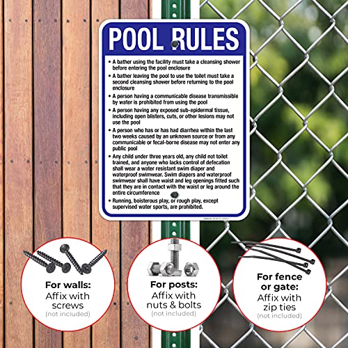 Cartel de reglas para piscina Utah de aluminio miniatura 4