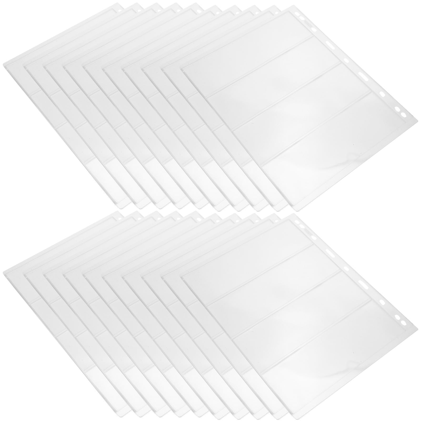 ORFOFE 20 Pages D'album à Timbres Transparents en Pvc avec 9 Trous Standard, Protection la Poussière et L'endommagement, pour Collectionner Timbres et Billets