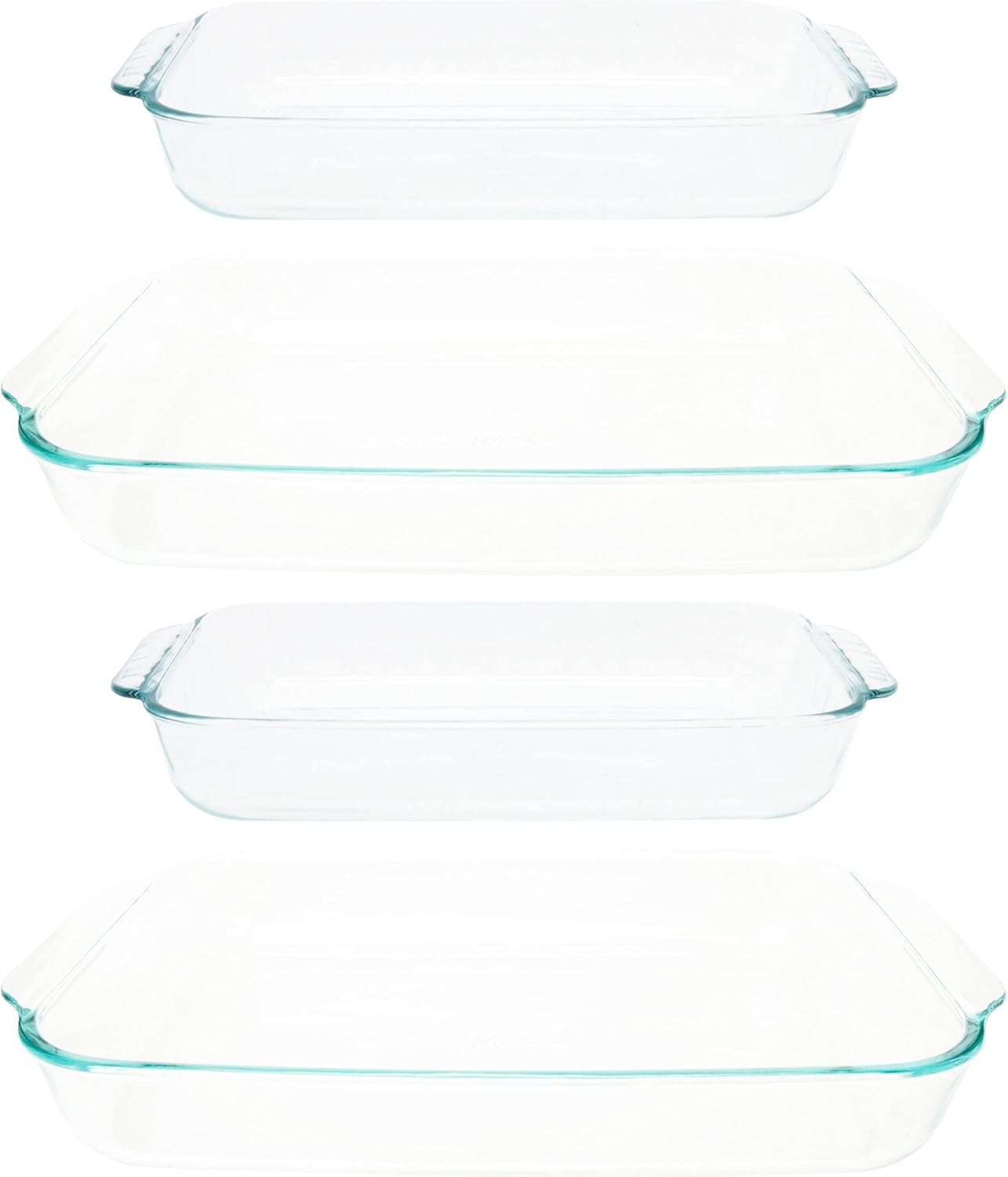 Amazon.com: Pyrex (2) 233 3qt and (2) 232 2qt Rectangular Glass Baking ...