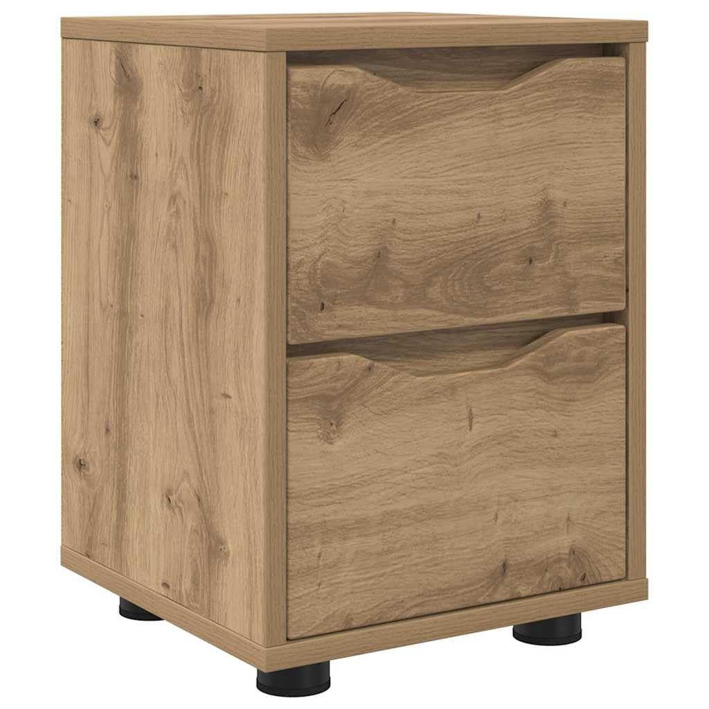 Table de chevet d'une grande stabilité en chêne Artisan au design épuré pour suite parentale