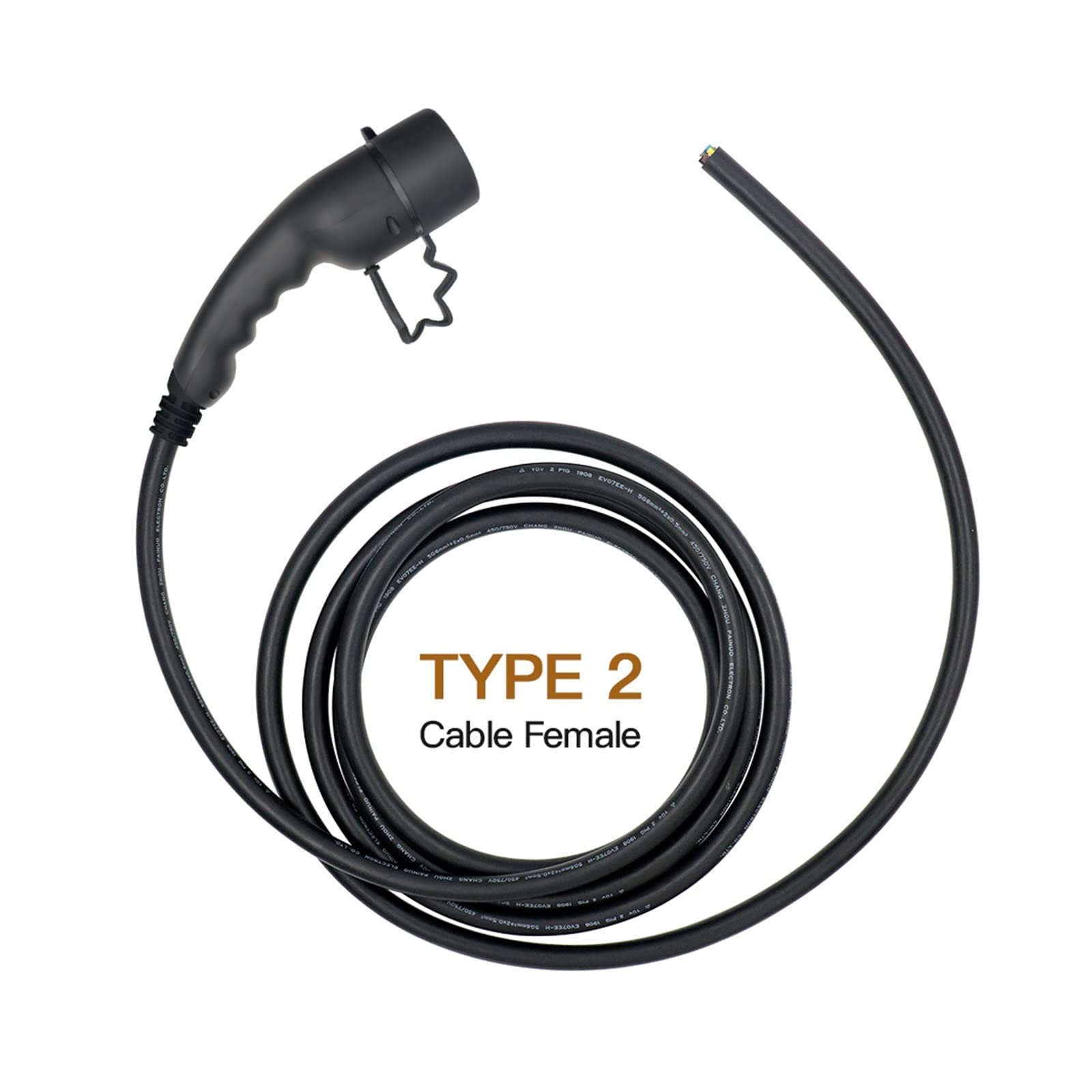 Tipo 2 Cavo di Ricarica EV 16A/32A 1/3 Fase Cavo IEC62196-2 for Stazione di Ricarica for Veicoli Elettrici 11KW 22KW Ricarica Sicura(16A 3.6KW 5M)