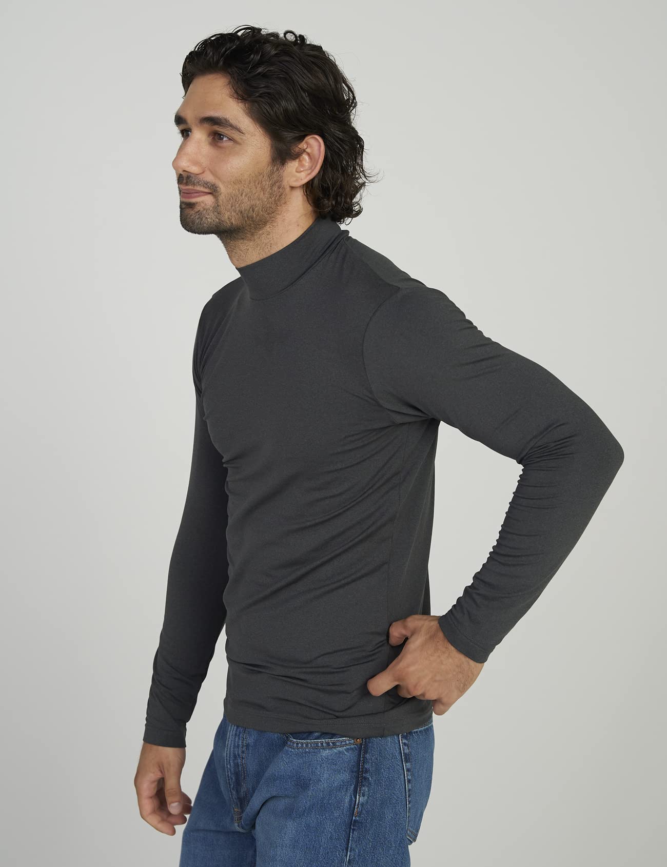 LAPASA Maglia Termica da Uomo con Collo Alto Finto in Micropile - Abbigliamento Termico Traspirante Maniche Lunghe Fodera in Pile Strato Base M102/M123/M132