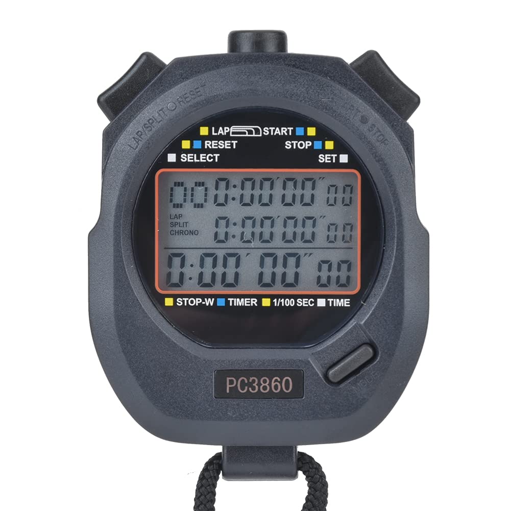 RiToEasysports Chronomètre 1/100 Seconde,Chrono Sportif précis avec Alarme pour Natation, Course à Pied, Fitness, Sport Outdoor