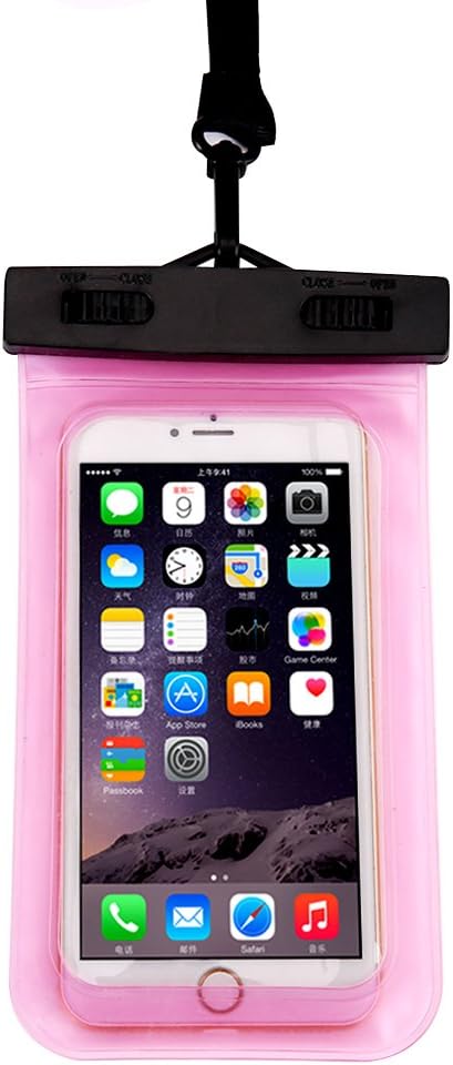 Kasio Phone Waterproof Case,Clear Universal Waterproof Bag Case Protective Wallet Bag Dirtproof Dry Bag for iPhone 6/6S Plus, Samsung,Cell Phone Fit for Cell Phone up to 6'' Diagonal (Rose)