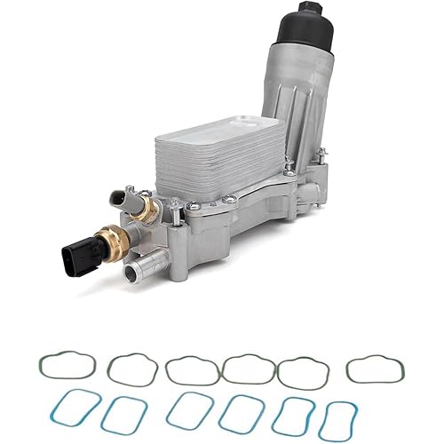 926-959 Upgraded Aluminum Engine Oil Filter Housing with Oil Cooler Sensors and Gaskets For 2011-2016 Dodge Journey Charger Challenger Caravan Durango Avenger Wrangler Grand Cherokee Chrysler 200 300