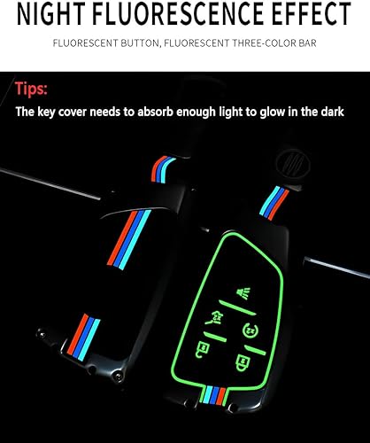 Miniatura 5 de Funda de metal para llavero GMC Chevy compatible con Chevrolet GMC Sierra 1500 Yukon Suburban Tahoe Denali Buick 2022 2023