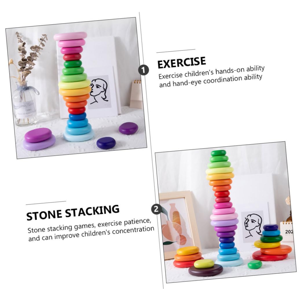 ifundom Giocattoli Blocchi di Costruzione in Pietra Simulata 20 Pezzi Set Colori Pastello Giocattolo Educativo Cognitivo per Stimola Immaginazione e Abilità Manuali Gioco