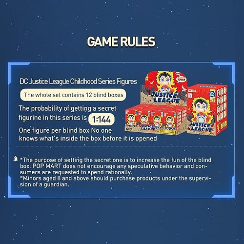 Miniatura 7 de POP MART DC Justice League Childhood Series Figuras de caja ciega, juguetes misteriosos de diseño aleatorio para decoración moderna del hogar, juego